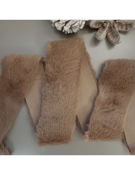 Faux fur ribbon - Chestnut