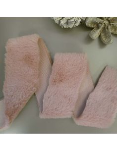 Faux fur ribbon - Old pink