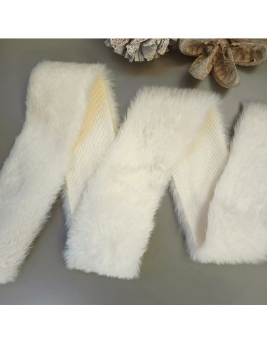 Faux fur ribbon - Ecru