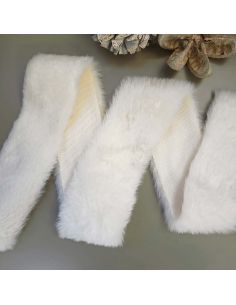 Faux fur ribbon - White