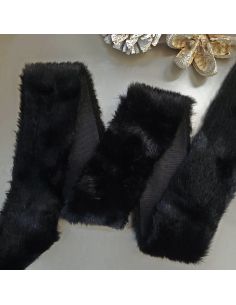Faux fur ribbon - Black