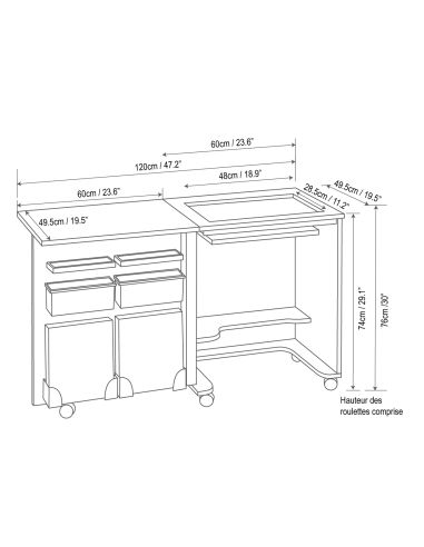 Sewing cabinet - Compact