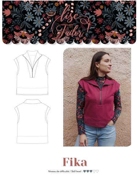 Sleeveless Sweater Pattern - Fika - Lise Tailor