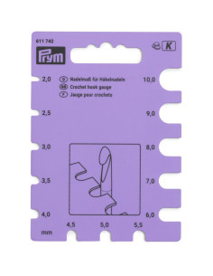 Gauge for crochet hooks