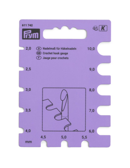 Gauge for crochet hooks