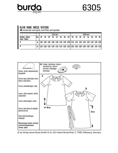 Dress pattern - Burda 6305