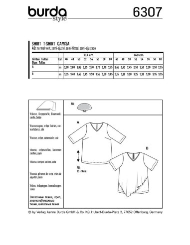 T-shirt pattern - Burda 6307