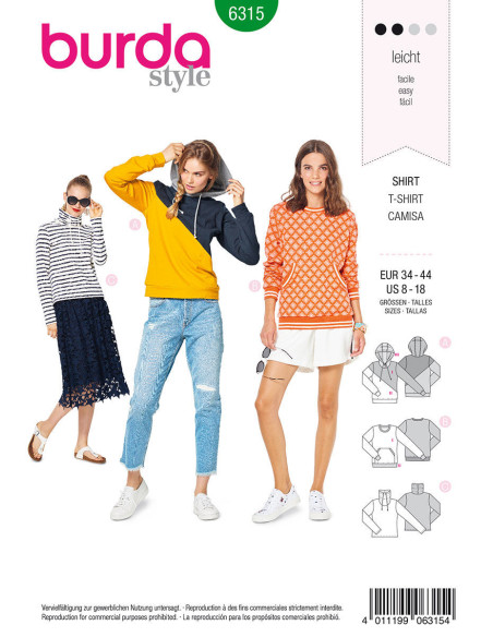 T-shirt pattern - Burda 6315