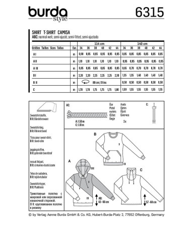 T-shirt pattern - Burda 6315
