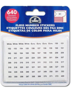 DMC thread number sticker labels