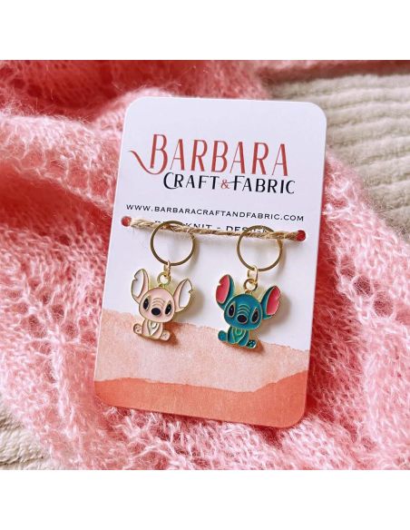 Set of 2 stitch marker rings - Stitch & Angel