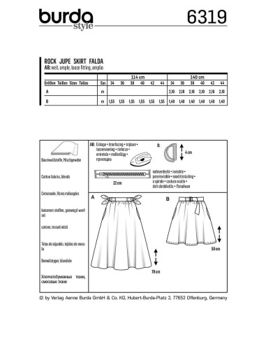 Skirt pattern - Burda 6319