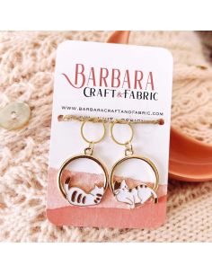 Set of 2 stitch marker rings - Cat perched