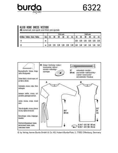 Dress pattern - Burda 6322