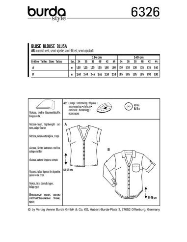 Blouse pattern - Burda 6326