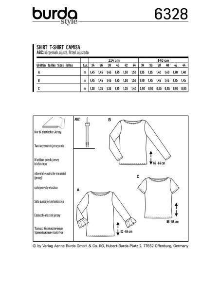 T-shirt pattern - Burda 6328
