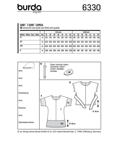 T-shirt pattern - Burda 6330