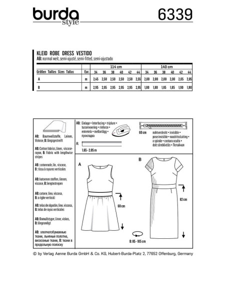 Dress pattern - Burda 6339