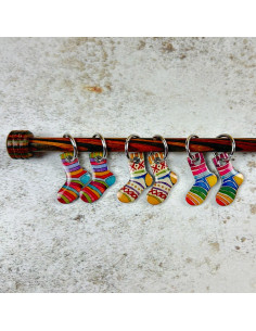 Set of 6 mesh marker rings - Knitter and sock 2