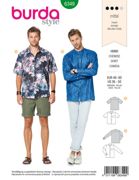 Shirt pattern - Burda 6349