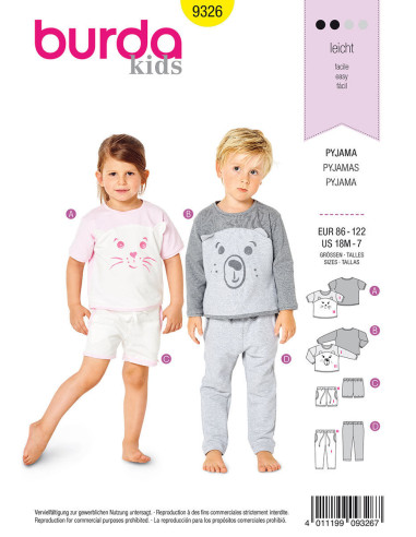 Pajama pattern - Burda 9326