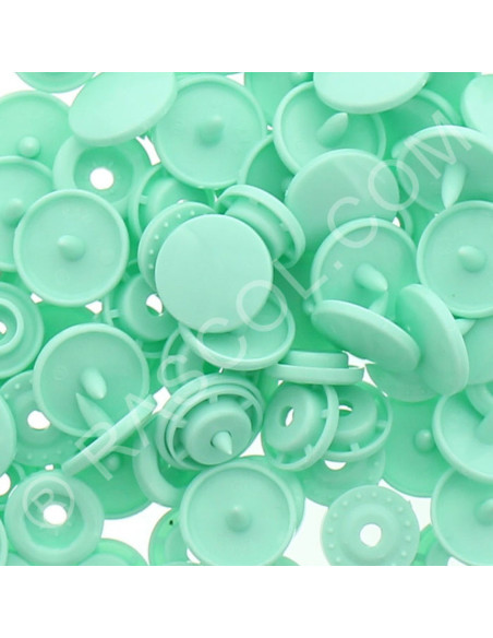 Pack of 25 KAM round resin snaps - Mint green