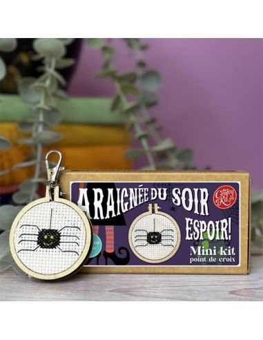 Mini cross-stitch embroidery kit - Evening spider, hope!