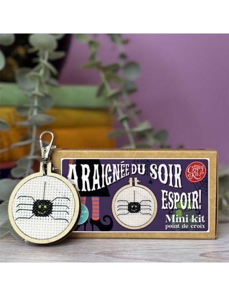 Mini cross-stitch embroidery kit - Evening spider, hope!