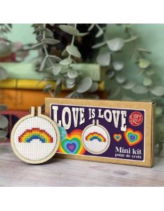 Mini cross-stitch embroidery kit - Love is love