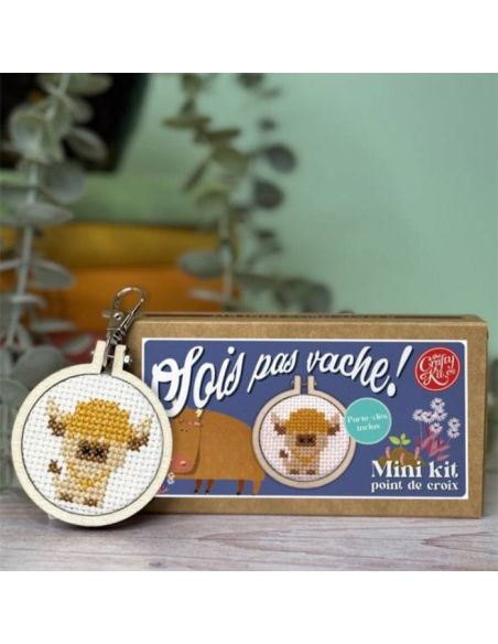 Mini cross-stitch embroidery kit - Don't be mean!