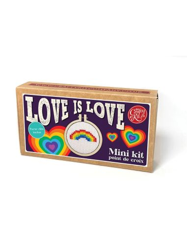 Mini cross-stitch embroidery kit - Love is love