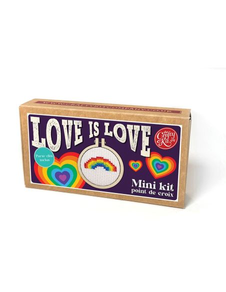Mini cross-stitch embroidery kit - Love is love