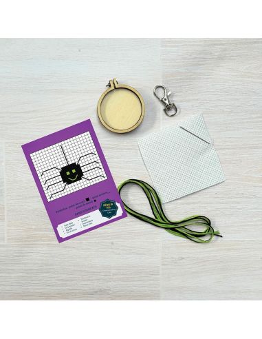 Mini cross-stitch embroidery kit - Evening spider, hope!