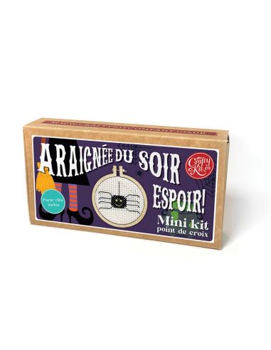 Mini cross-stitch embroidery kit - Evening spider, hope!