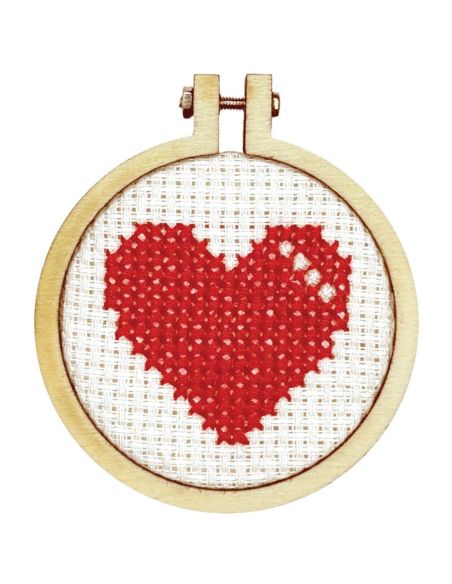 Mini cross-stitch embroidery kit - Be my Valentine