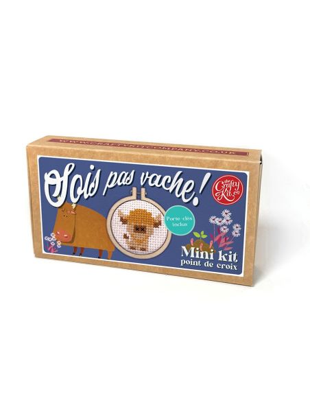 Mini cross-stitch embroidery kit - Don't be mean!