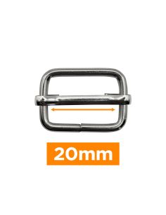 Premium sliding buckle - Silver 20 mm