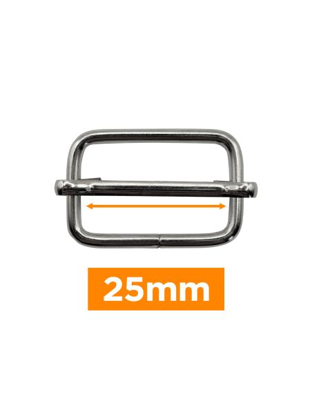 Premium sliding buckle - Silver 25 mm