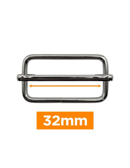 Premium sliding buckle - Silver 32 mm