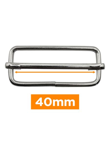 Premium sliding buckle - Silver 40 mm