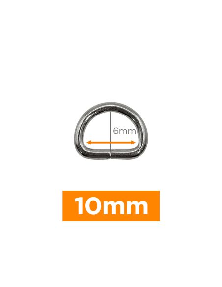 Premium D-ring - Silver 10 mm