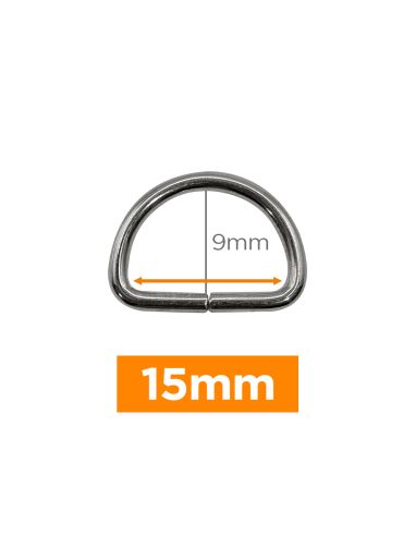 Premium D-ring - Silver 15 mm