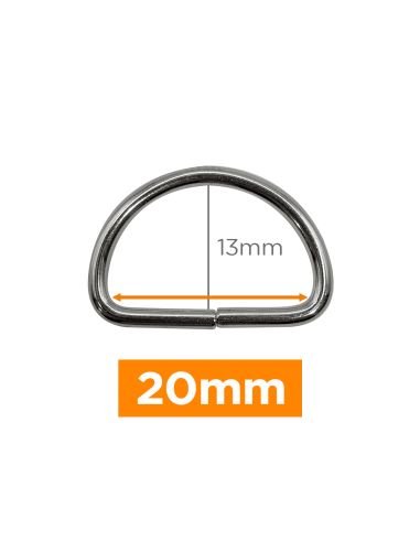 Premium D-ring - Silver 20 mm
