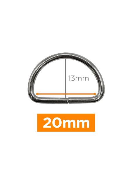 Premium D-ring - Silver 20 mm