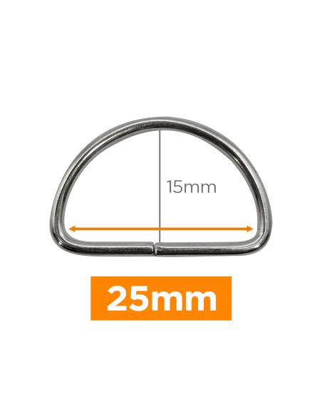 Premium D-ring - Silver 25 mm