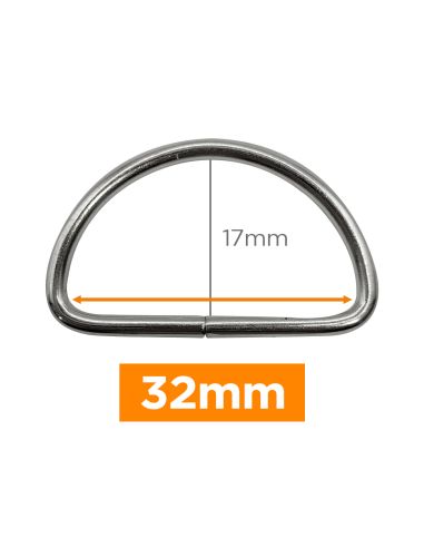 Premium D-ring - Silver 32 mm