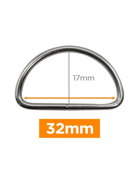 Premium D-ring - Silver 32 mm