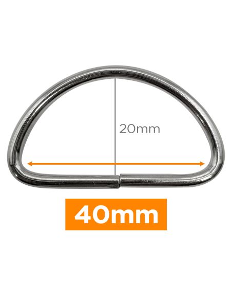 Premium D-ring - Silver 40 mm