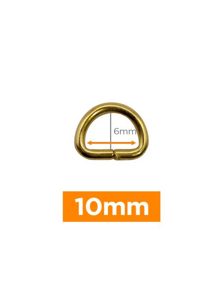 Premium D-ring - Gold 10 mm