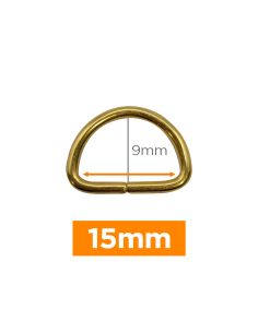 Premium D-ring - Gold 15 mm
